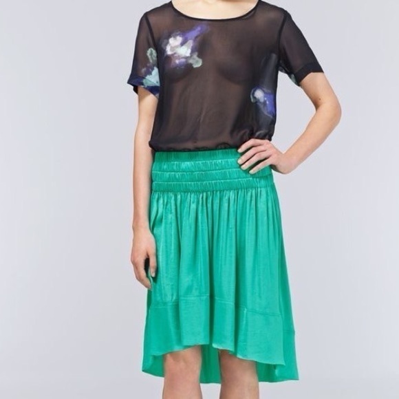 Aritzia Wilfred La Tour Skirt Draped High Lo High rise Waisted Birch Size XS - Picture 5 of 16